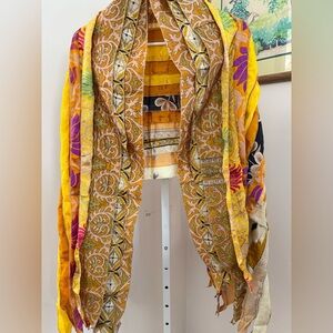 Darn Good Yarn 100% Recycled Silk. Festival Sari Scarf. NWOT.